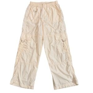 Womens High Rise Cargo Parachute Pants S Wild Fable Cotton Baggy Elastic Waist